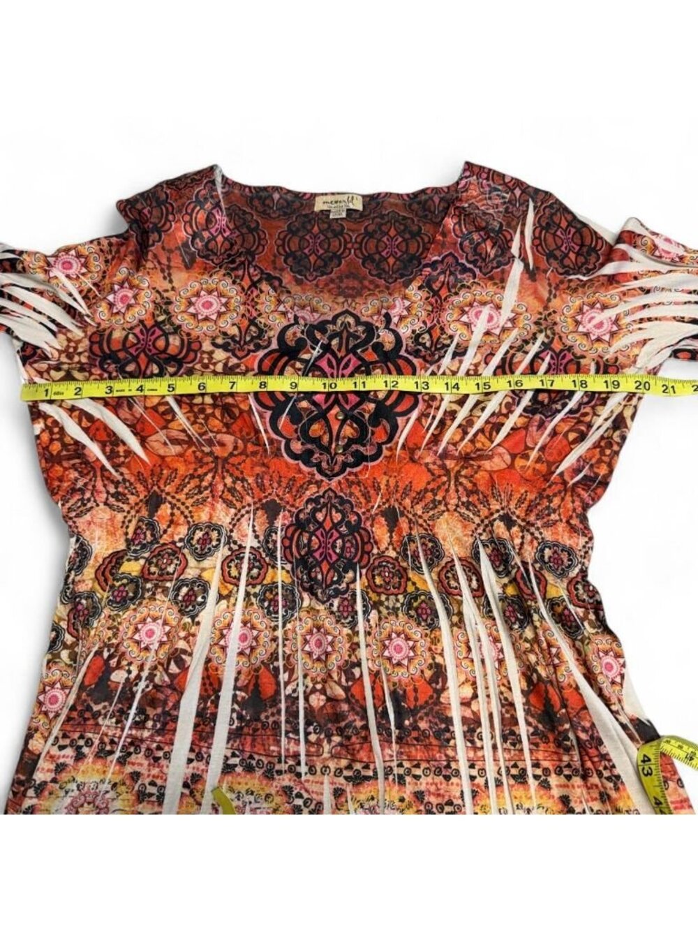 One World Floral Paisley Babydoll Blouse Top Women's Large Summer Boho Festival - Picture 5 of 7
